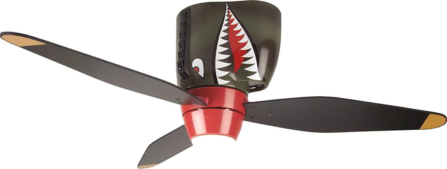 Craftmade Kids Ceiling Fan with Light and Shark Printed